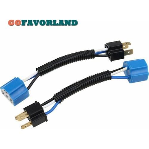 2Pcs H4 Wiring Harness Socket Car Wire Connector Cable Plug Adapter For Headlight