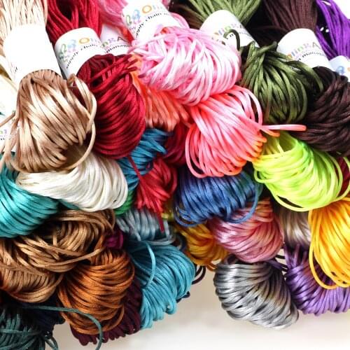 20yards/lot 1.5mm Chinese Knot Line Cord Silk Satin Nylon Trim Rattail Cord DIY Handmade Knitting String