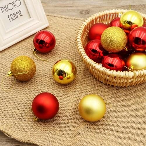 24pcs/lot 30mm Christmas Tree Decor Ball Bauble Xmas Party Hanging Ball Ornament decorations for Home Christmas decorations Gift