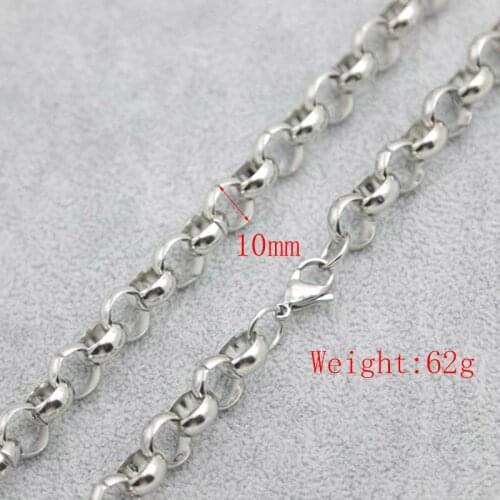 5pcs New Pattern 316 Stainless Steel 24inch 10mm rolo necklace Chains for lockets Pendant Women Men
