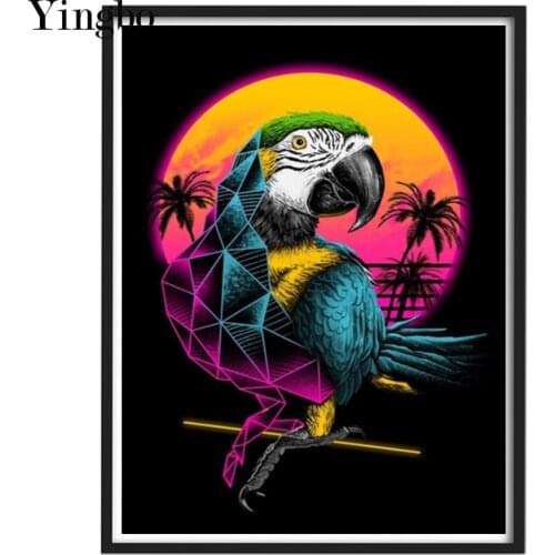 Diamond Painting Cross Stitch Abstract animal art, parrot Diamond Mosaic Picture Embroidery Beaded Handicraft Crystal Paintings