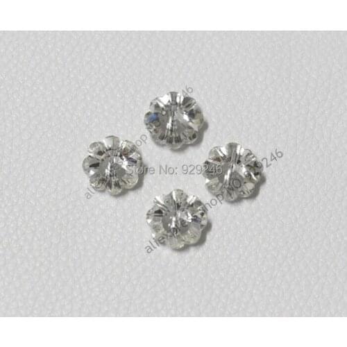 Free shipping 100pc/pack 14mm flower with hole clear glass crystal loose rhinestone sew-on for coat shirt garment hat decoration