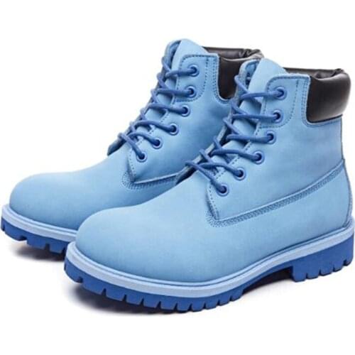 Genuine Leather Women Ankle Boots Womens Platform Motorcycle Boots Lace Up Ladies Shoes Men and Women Flat Boots Zapatos Mujer