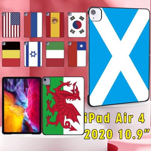 For Apple IPad Air 4 10.9 Inch 2020 A2072/A2316/A2324/A2325 Tablet PC Plastic National Flag Series Pattern Slim Back Shell