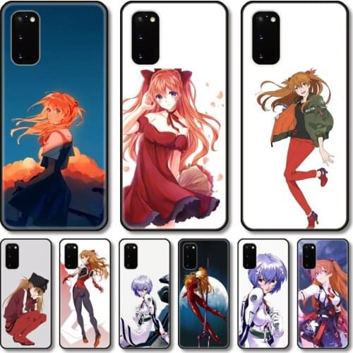 EVA anime japan Phone Case For Samsung Galaxy Note S 21 20 10 9 8 E Lite FE UW Ultra 5G PRO Black Shell Cover