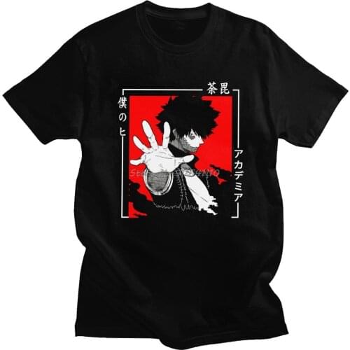 My Hero Academia Dabi T Shirt Men Cotton Awesome T-shirt Short Sleeve Anime Manga MHA Blueflame Tee Tops Loose Fit Clothing Gift