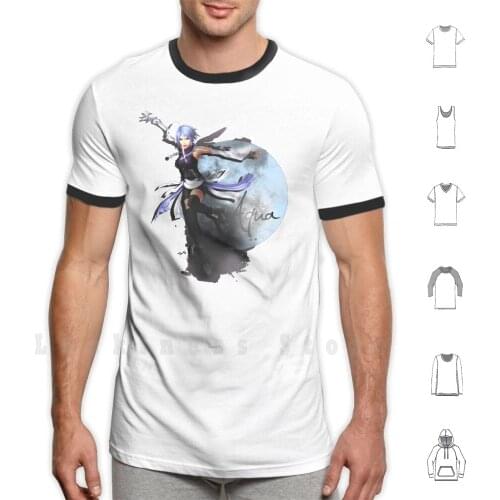 Kingdom Hearts-Aqua T Shirt Big Size 100% Cotton Aqua Kh Kingdom Hearts Square Enix Video Game Blue Girl Cute Cool Darkness Dark