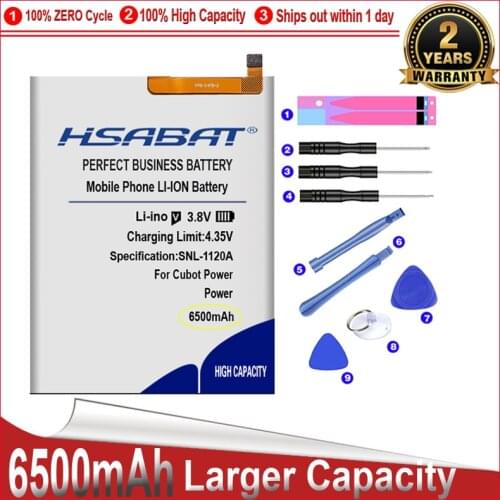 HSABAT 0 Cycle 6500mAh Battery for Cubot Power High Quality Mobile Phone Replacement Accumulator