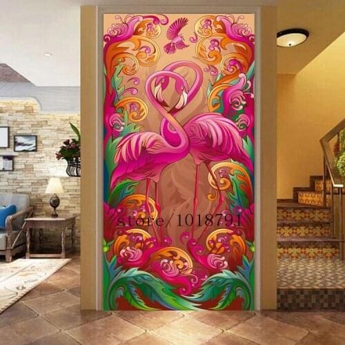 Square Diamond Embroidery Animal Pink Flamingo Mosaic Painting Kit Rhinestone Pasted Needlework Unfinish Room Decoration Craft