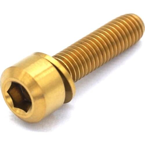LOT 4 M5 x 20mm Golden TC4 GR5 Titanium Alloy Allen Hex Screw Column Cap Head Bolts For Bicycle
