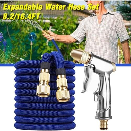 Garden Watering Hose Set Lightweight Retractable Garden Hose Flexible High Pressure Wash Water Gun Garden Watering Kits