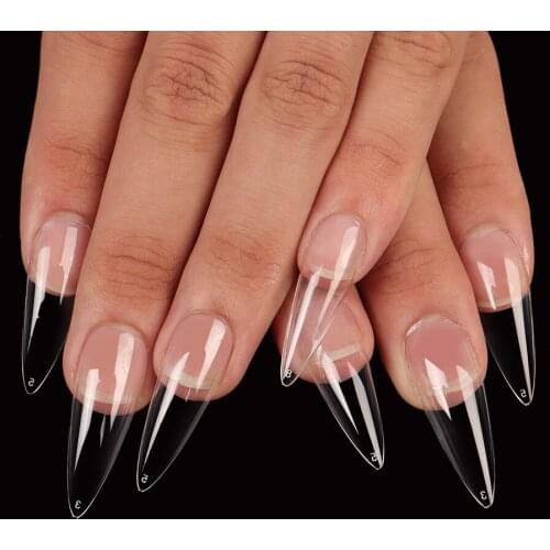 500Pcs French Full Cover stiletto Fake Nails Clean Traceless and Ultrathin Fake Nails Art Tips Fashion Manicure Desigh