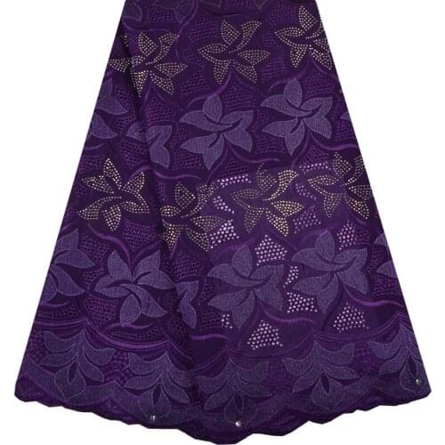 Nigerian Purple Lace fabrics 2018 African Swiss Voile Lace High Quality Swiss Voile Lace In Switzerland For Wedding Dress S1360