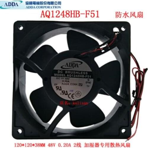Wholesale: ADDA 12038 AQ1248HB-F51 12CM 48V 0.2A 2 line humidifier fan waterproof fan