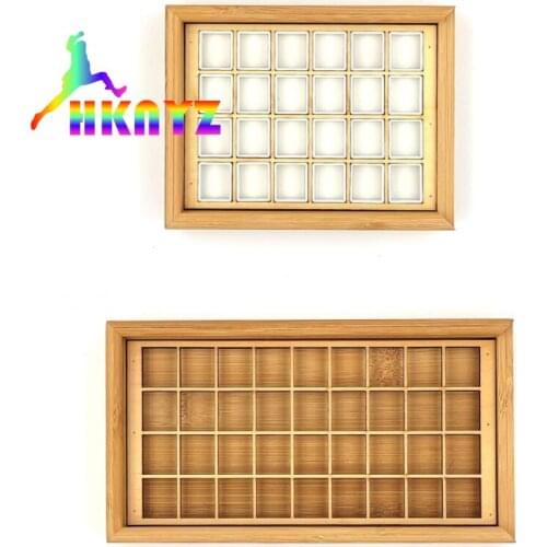 1 sets Watercolor Acrylic Gouache Pigment Palette Bamboo Boxes Paletas Empty Water Color Wooden Box Pallet with Lid