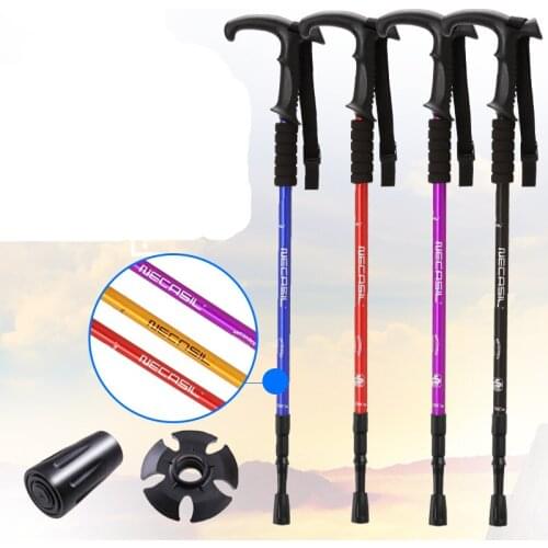 Fonoun Walking Sticks Climbing Alpenstock 65-135cm Antiskid Wear Resistance Light Shock Absorption FG201