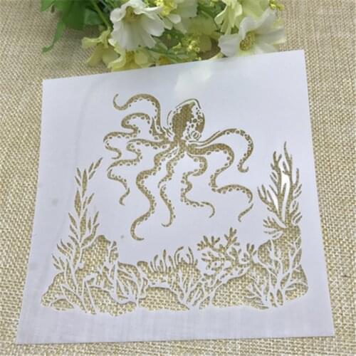 Octopus Plastic Layering Stencils for DIY Scrapbooking/photo album Decorative Embossing DIY Paper Cards Crafts