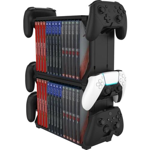 Suitable For PS5 Game Discs With Headphone Storage Rack, Which Can Store Wireless Controllers And Headphones PS5 Handle Bracket