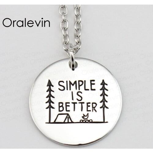 SIMPLE IS BETTER Pendant Charms Necklace Gift Jewelry 10Pcs/Lot #LN466