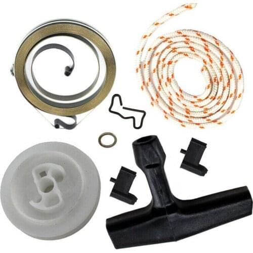 Recoil Starter Handle Rope Pull Cord Pulley Kit For Stihl 034 036 044 046 Chainsaw Spare Parts Starter Handle Rewind Spring Pawl