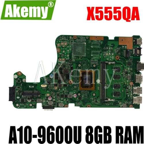 SAMXINNO For Asus X555Q A555Q X555QG X555QA x555bp X555BA Laotop Mainboard X555QA Motherboard W/ A10-9600U 8GB RAM