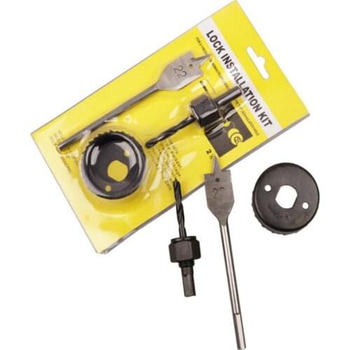 Drill three-piece woodworking hole saw 54MM hole saw 22MM flat drill door lock opening tool high carbon steel reamer drill bit