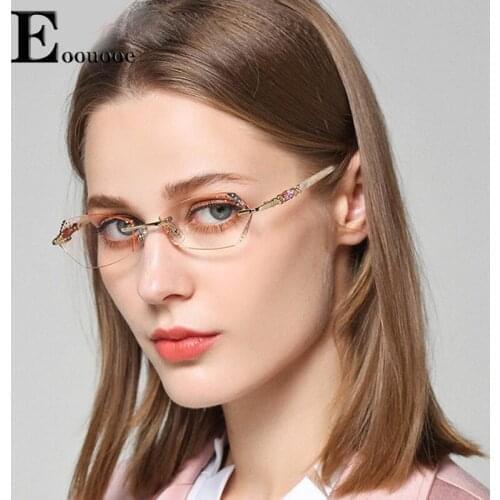 Titanium Prescription Glasses Frame Progressive Color Lentes Trimmed Opticos Gafas Diamond Eyeglasses Women Rimmed Eyewear