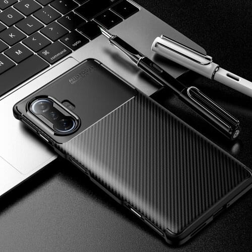 Slim Carbon Fiber Silicone Cover Case for Xiaomi POCO F3 GT X3 NFC X3 Pro M3 5G X F M 3 Shockproof Phone Bag Funda