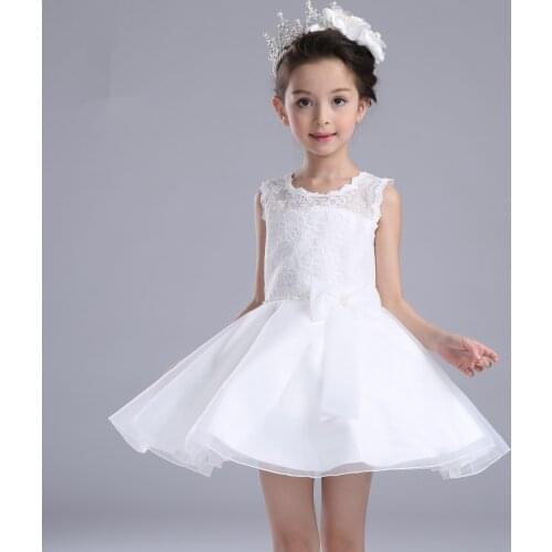 Formal Party Dresses For Girls Children White Flower Girl Vestidos 2021 Fashion Kids Clothes For 3 4 6 8 10 12 Years Old 164101