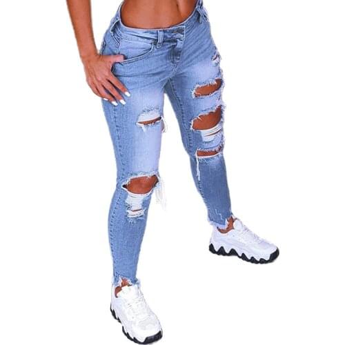 2021 Women Fashion Jeans 5Xl Big Size Sexy Hip Stretch Skinny Jean Ripped Black Hit Pencil Denim Pants Streetwear Wholesale new