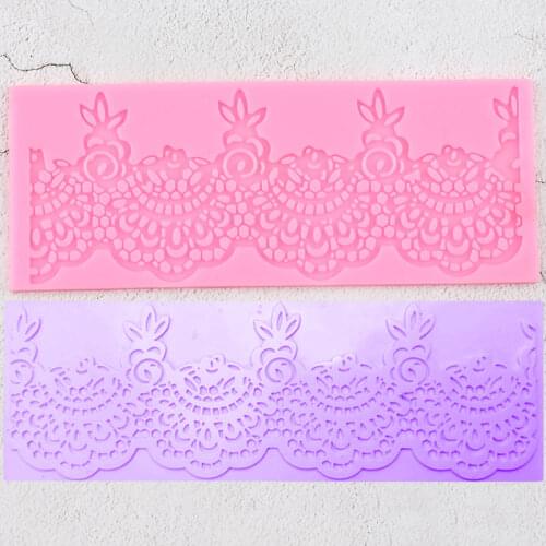 DIY Crown Silicone Lace Molds Flower Pattern Cake Border Fondant Cake Decorating Tools Candy Clay Chocolate Gumpaste Moulds