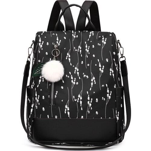 Ladies Fashion Backpack Oxford Cloth Backpack Youth College School Bag Large-capacity Popular Show Flower Backpack