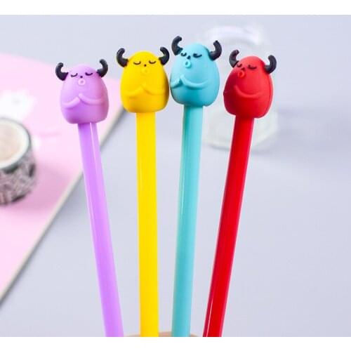 100 pcs creative cartoon single-eyed weird neutral pen signature pen 0.38 mm black student stationery neutral pen wholesale