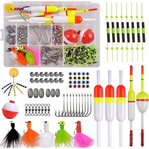 154pcs Slip Bobbers Fishing Rigs Making Kit Split Shot Sinkers Egg Weights Floating Stops Fishing Tackle Box Kit