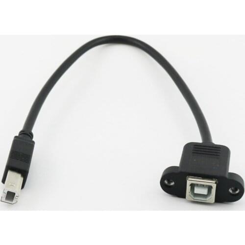 1x USB 2.0 B Male To USB 2.0 B Female Socket Panel Mount Printer Extension Connector Cable Cord 30cm/50cm/1m