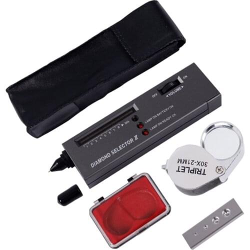 2 in 1 Diamond Tester+30X LED Magnifying Glasses Jeweler Tool Pocket Jewelry Loupe Jewelers Eye Glass Magnifier Tools