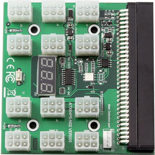 2021 Hot New PCIE 12V 64 Pin To 12x 6 Pin Power Supply Server Adapter Breakout Board For HP 1200W 750W PSU Server GPU BTC Mining
