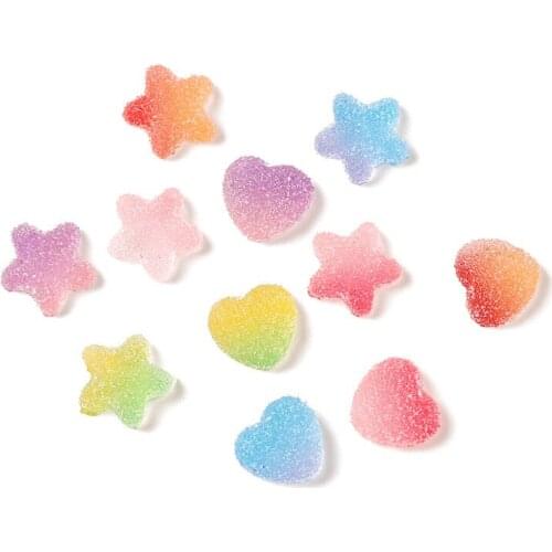 40PCS Lovely gradient Soft plastic candy Flatback Cabochon Scrapbook DIY bowknot accessories