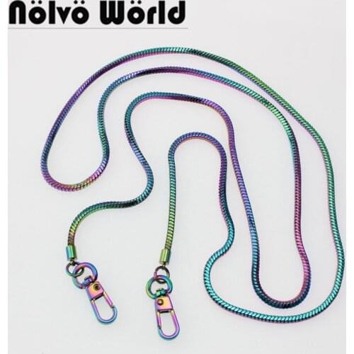 41cm 124cm 3.3mm wide Box Shaped 100% Copper Anodized rainbow chain for Small Bags Evening Purse Hand Handle