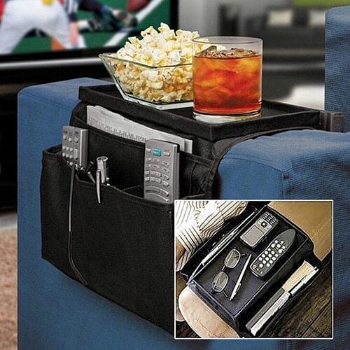 6 Pockets Sofa Handrail Couch Armrest Organizer Remote Control Holder Bag