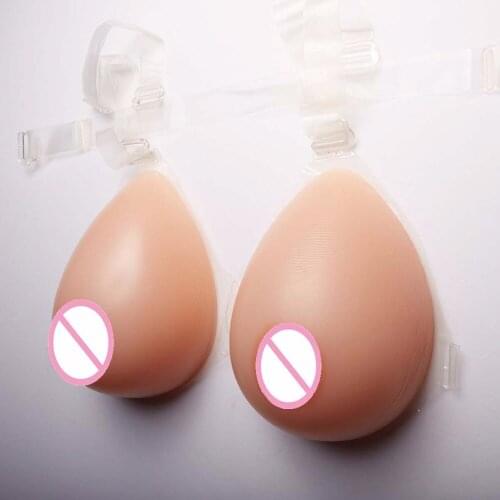 Free shipping 600g/pair B Cup Beige false silicone breast forms Tits Boobs Enhancer pads with strap for Man Shemale crossdresser