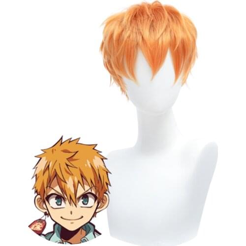 「HSIU Brand」Minamoto Kou wig Anime Toilet-bound Hanako-kun cosplay gold color short hair Fiber synthetic wig+Free wig cap