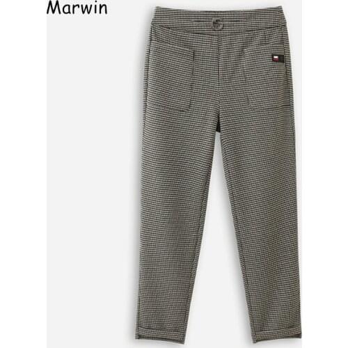 Marwin 2020 New-Coming Spring Empire Striped High Elastic Waist Pants Office ladies Casual High Street Fashion Middle Aged Pants