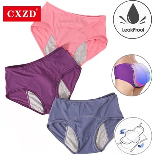 CXZD Leak Proof Menstrual Panties Physiological Pants Women Underwear Period Cotton Waterproof Plus Size Briefs