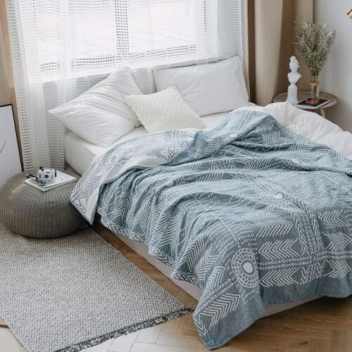 Decorative Beds Throw Blankets Summer Modern Style Cotton Gauze Double Sided Quilts For Sofa Cover Bedding 150*230/200cm