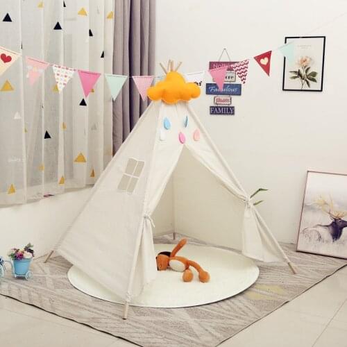 Childrens Tent Teepee Tent For Kids Portable Tipi Infantil House for Kids Play House Kids Tents LED Lights Decoration Carpet