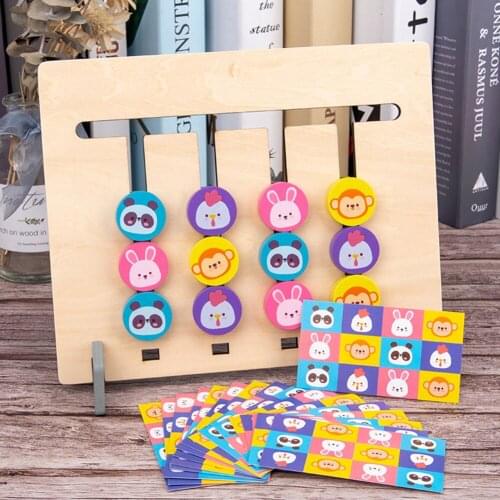 Double-sided Color and Fruit Pairing Game Children Wooden Toys Logical Reasoning Training Kids Educational Toys Montessori Toy