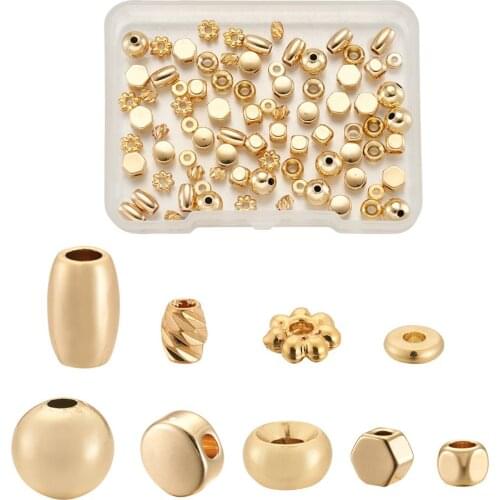 1 Box Brass Cube Spacer Loose Beads Mixed Color for DIY Jewelry Making Findings Necklaces Bracelets Earrings Accessories
