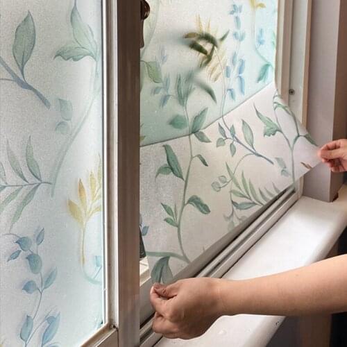 Variety of plants electrostatic frosted window glass film opaque bathroom balcony shading window paper anti-glare film