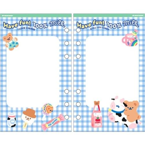 Kawaii Binder A6 Notebook and Journal Refill 6 Rings Notepad Accessories Note Book Agenda Planner Staionery Organizer Sketchbook